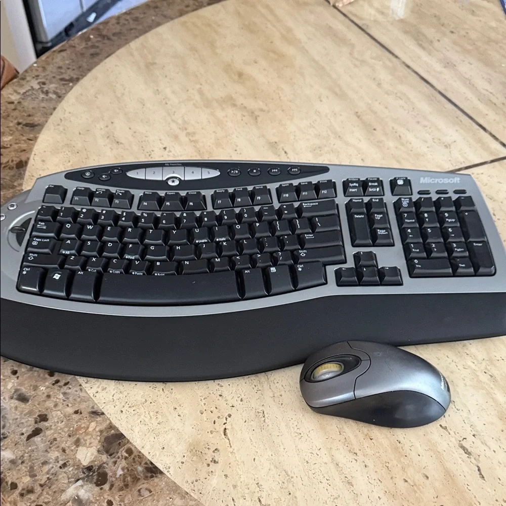 Microsoft Ergonomic Black and Gray Keyboard